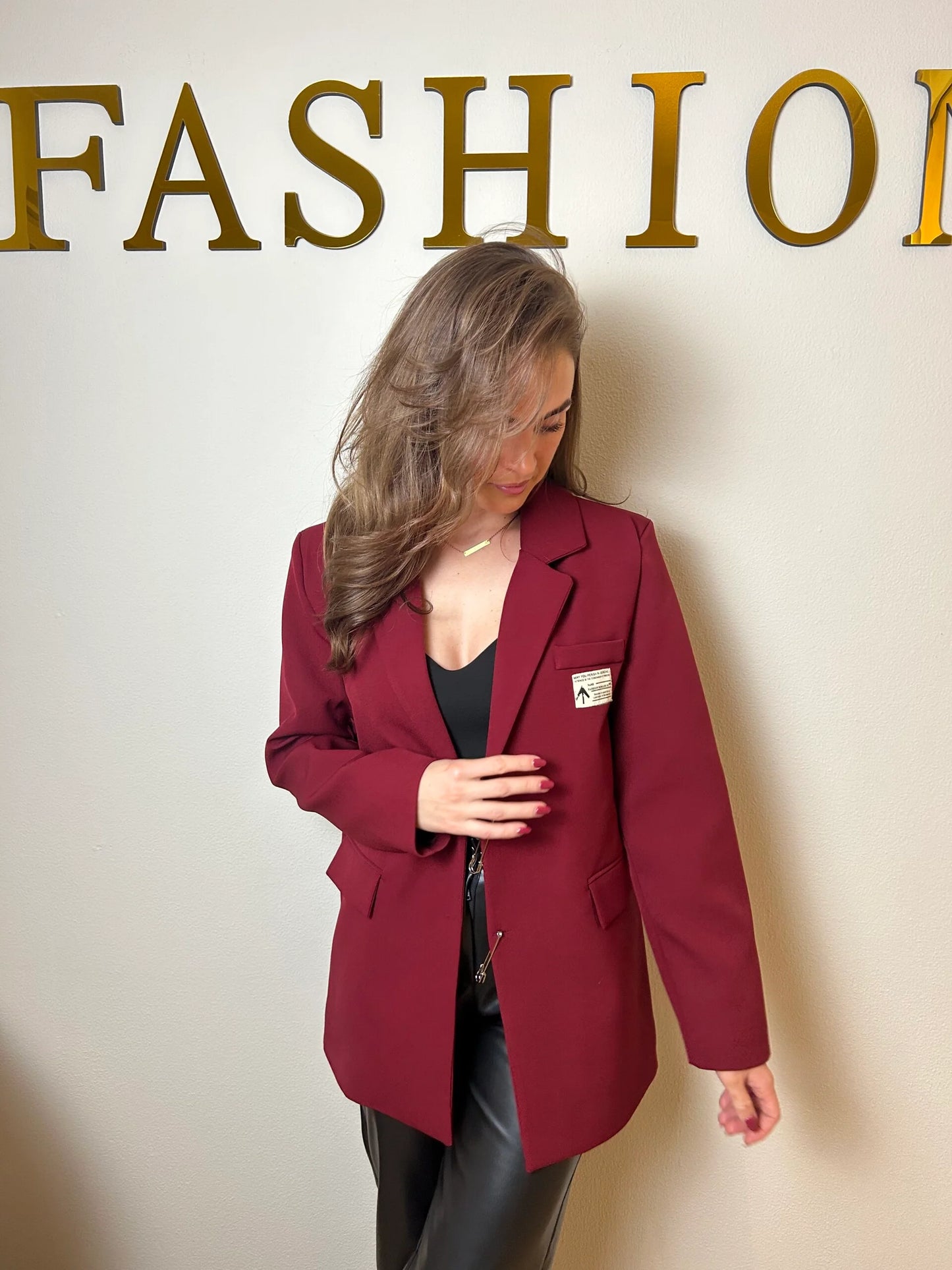 Sara Blazer Bordeaux Rood